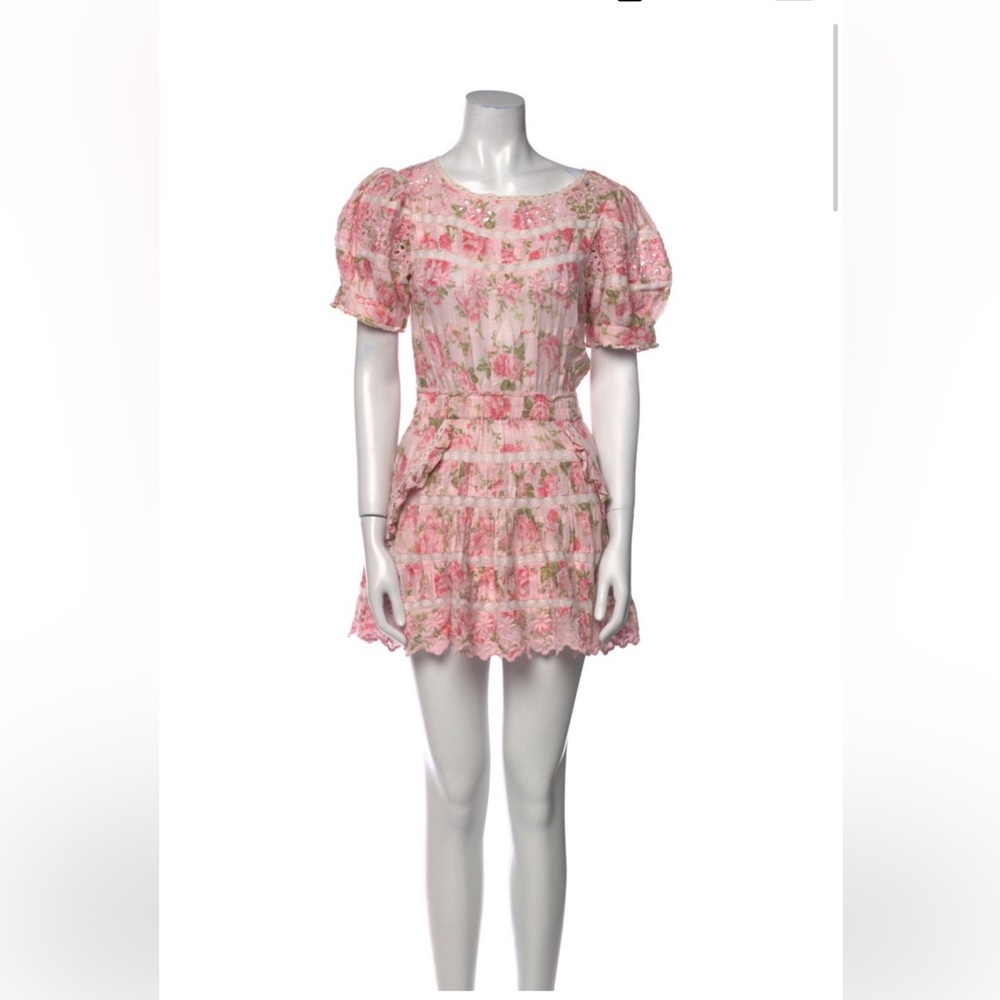 LoveShackFancy Pink Floral Dress